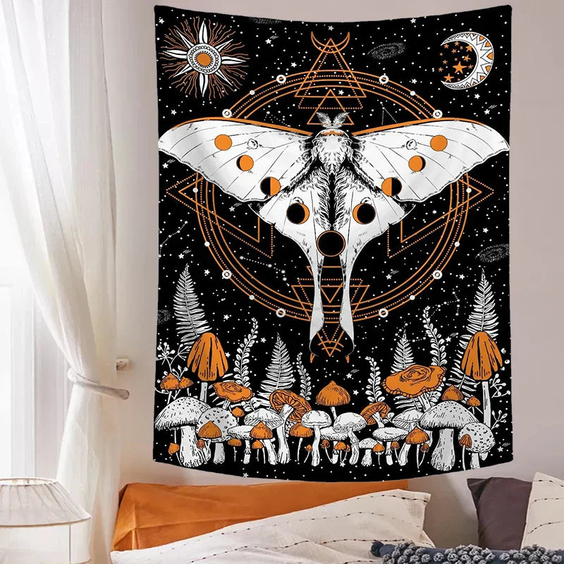 Decobites Moon Phase Celestial Star Tapestry for Room Decor