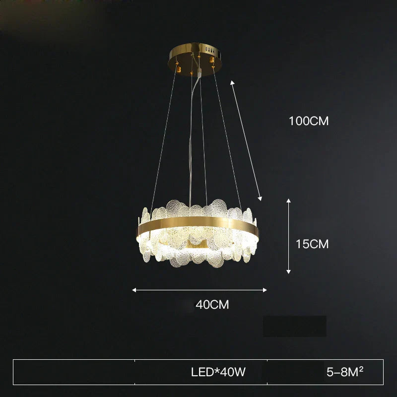 DecorBites™ Golden Stainless Steel LED Designer Chandelier for Dining Room