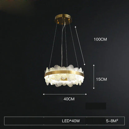 DecorBites™ Golden Stainless Steel LED Designer Chandelier for Dining Room