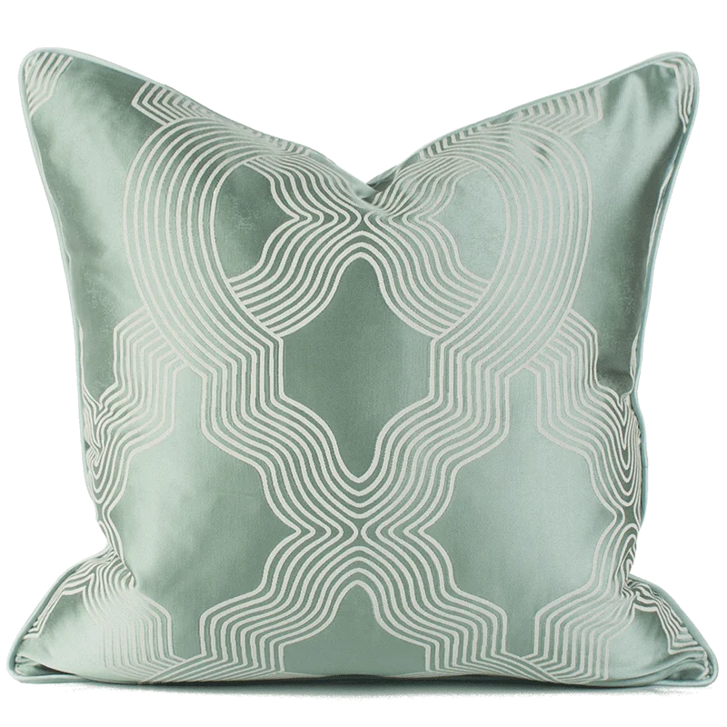 غطاء وسادة مربع من قماش الجاكار بتصميم منظر طبيعي آسيوي من DecorBites™ مقاس 45×45 سم