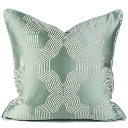 غطاء وسادة مربع من قماش الجاكار بتصميم منظر طبيعي آسيوي من DecorBites™ مقاس 45×45 سم