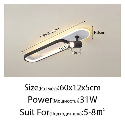 DecorBites™ Acrylic LED Chandelier with Spotlights, Black/Gold, Living Room Bedroom Lighting