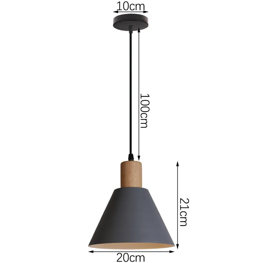 DecorBites™ Industrial Gray Pendant Light with LED for Living Room, Foyer - Modern Luminaire