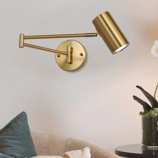 DecorBites™ Adjustable Swing Arm Wall Lamp for Bedside Reading - LED Wall Sconce