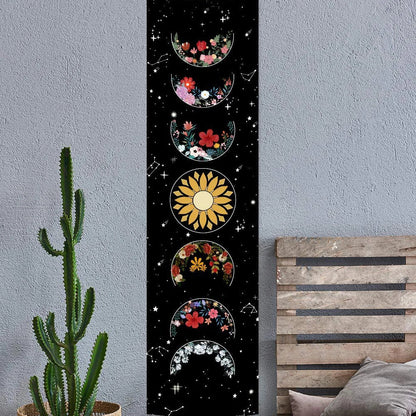 Decobites Moon Phase Tapestry: Bohemian Black and White Wall Hanging