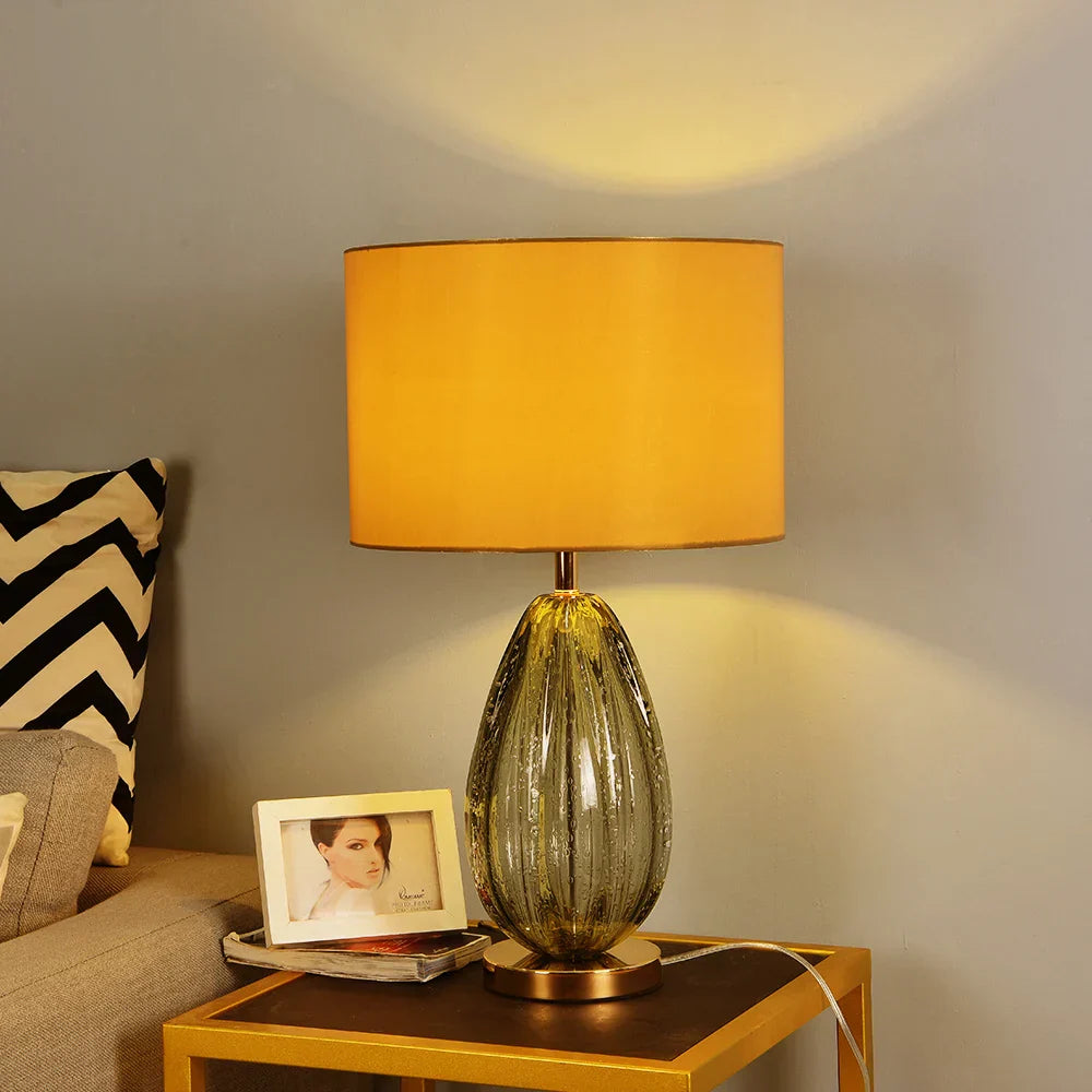 DecorBites™ Glaze Liuli Crystal Table Lamp, Large Lamp for Living Room and Bedroom