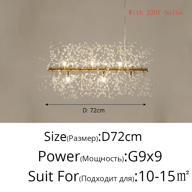 DecorBites™ Gold/Silver LED Crystal Chandelier for Home Living Dining Study Hall Bedroom