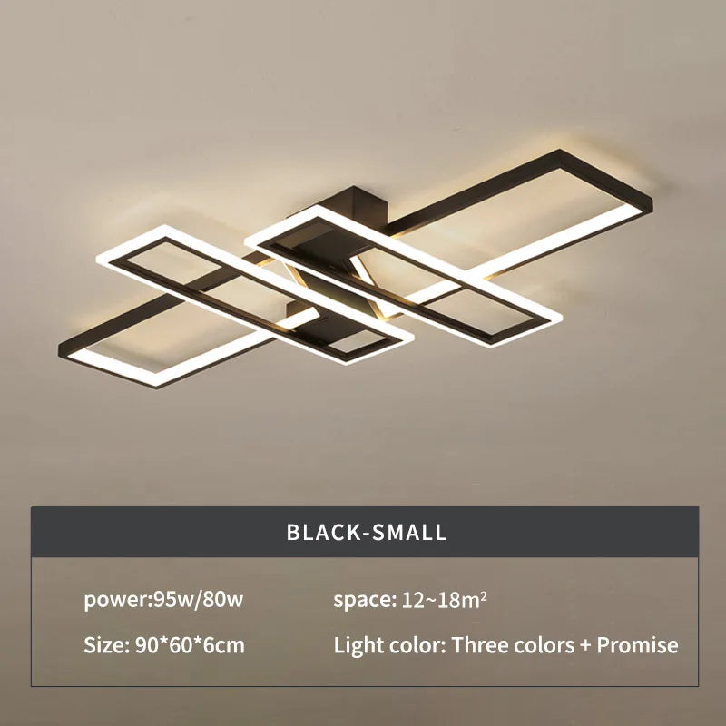 Modern LED Ceiling Fixture Large 110x70cm Gold