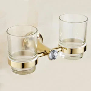 مجموعة أدوات الحمام الذهبية من DecorBites™: رف مناشف، حامل ورق تواليت، قضيب مناشف، خطاف