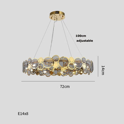 DecorBites™ Gold Iron Glass Chandelier Lighting for Dinning Room