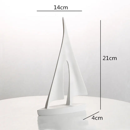 DecorBites™ Abstract Resin Sailboat Ferry Triangle Ornament - Golden Home Decor Craft