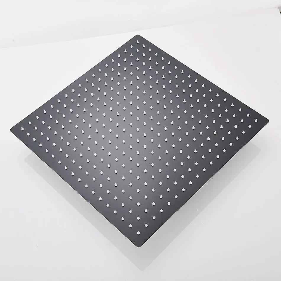 DecorBites™ 16 Inch Stainless Steel Chrome Square Rainfall Shower Head for Bathroom