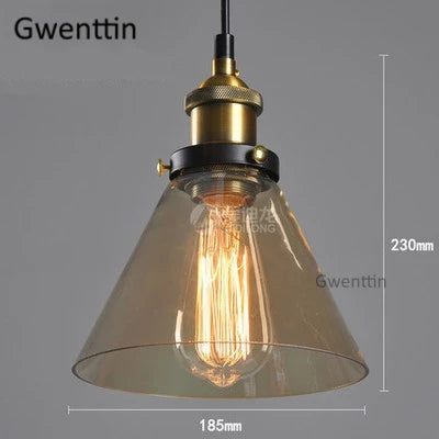 DecorBites™ Industrial Glass Pendant Light for Modern Home Decor