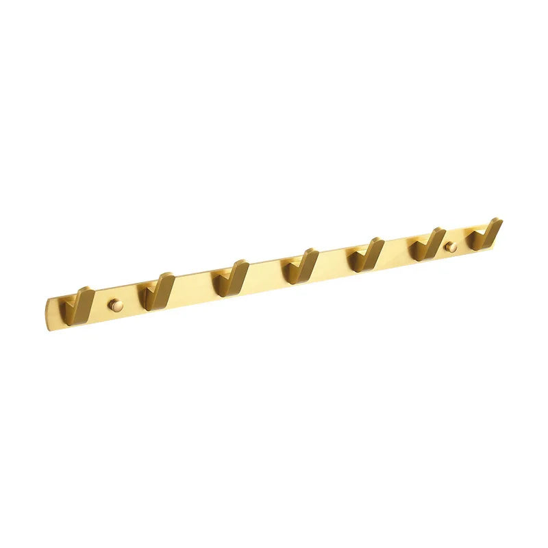 DecorBites™ Brushed Gold Aluminum Robe Hooks Set for Bathroom and Kitchen
