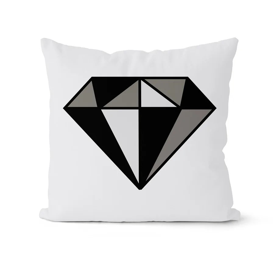 طقم أغطية وسائد هندسية باللونين الأبيض والأسود من DecorBites™ - وسادة لتزيين الأريكة المنزلية