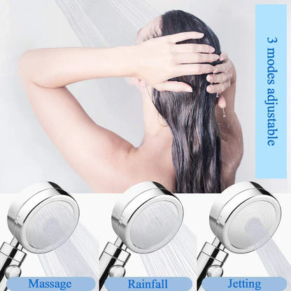 DecorBites™ High Pressure Shower Head with 3 Modes Plating and Adjustable Handle
