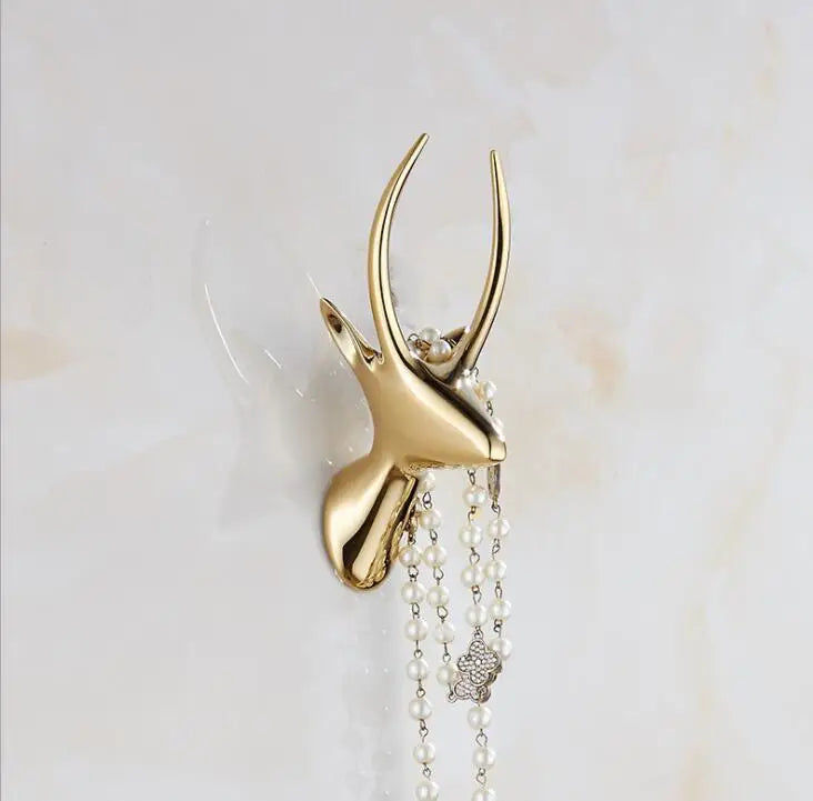 DecorBites™ Brushed Gold Stainless Steel Robe Hook Wall Mounted Bathroom Hardware Hanger