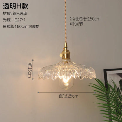 DecorBites™ Glass Copper Pendant Light: Modern Nordic Style Hanging Lamp for Kitchen, Dining, and Living Room