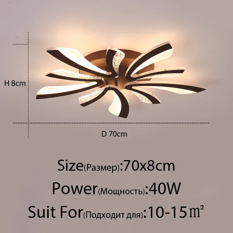 Lámpara de techo LED DecorBites™ para sala de estar, dormitorio, comedor o estudio, blanca y negra.