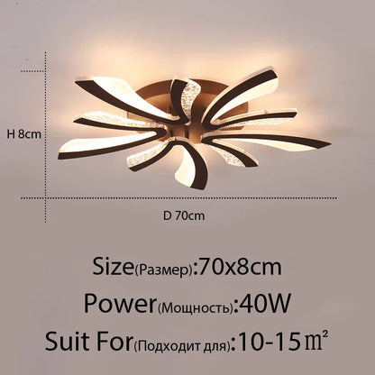 Lámpara de techo LED DecorBites™ para sala de estar, dormitorio, comedor o estudio, blanca y negra.