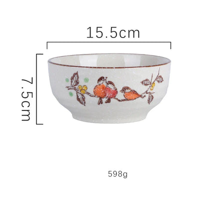 DecorBites™ 6/7 Inch Ceramic Ramen Bowl - Large Soup Noodle Bowl for Kitchen and Hotel Use