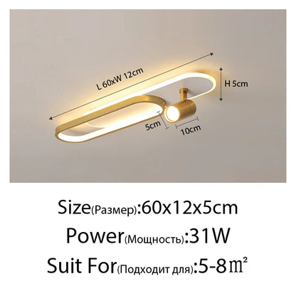 DecorBites™ Acrylic LED Chandelier with Spotlights, Black/Gold, Living Room Bedroom Lighting