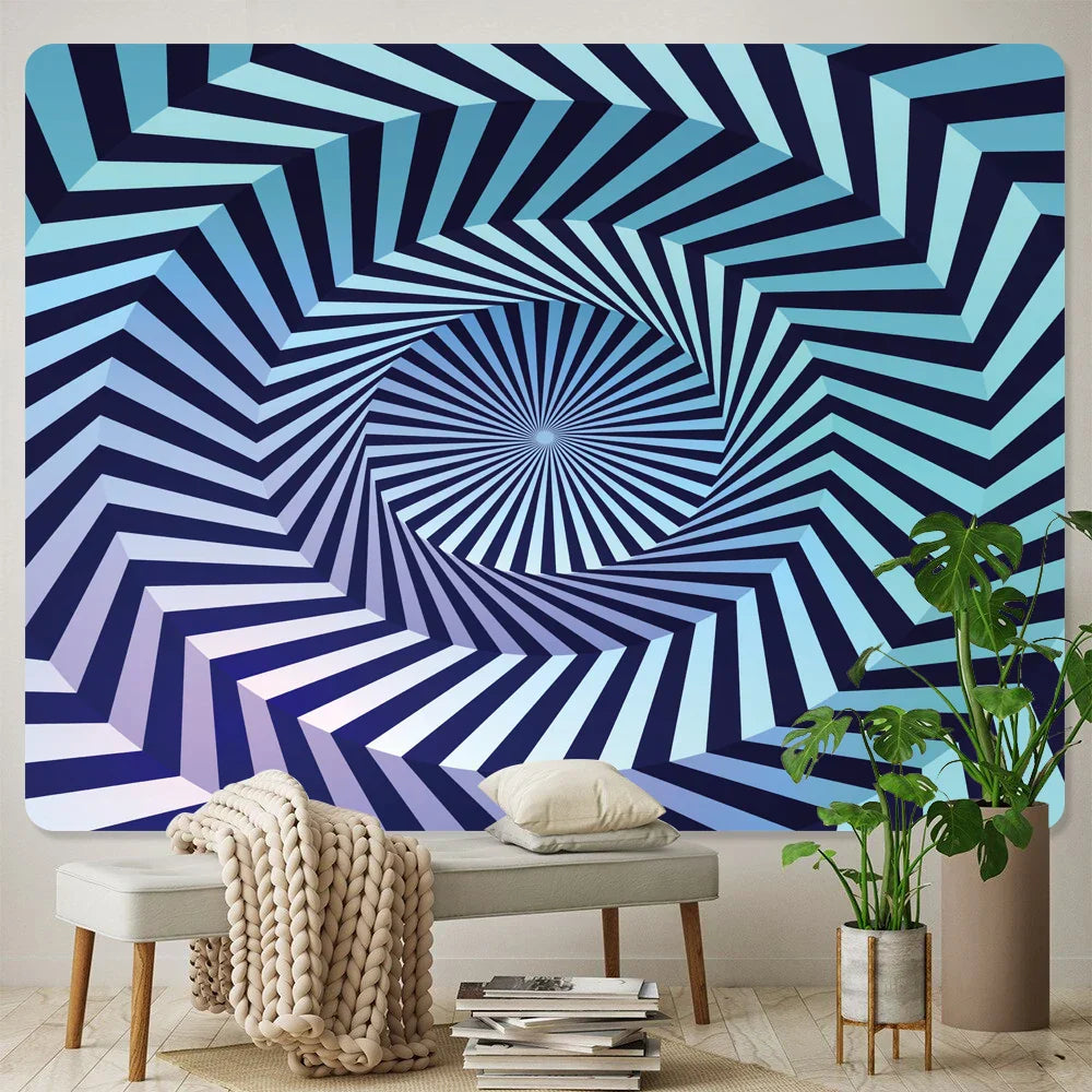 Decobites Psychedelic Eye Illusion Tapestry: Bohemian Home Decor & Yoga Mat