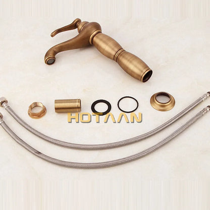 صنبور حوض طويل من برونز عتيق من ديكوربايتس™ - خلاط نحاسي صلب فاخر على الطراز الأوروبي