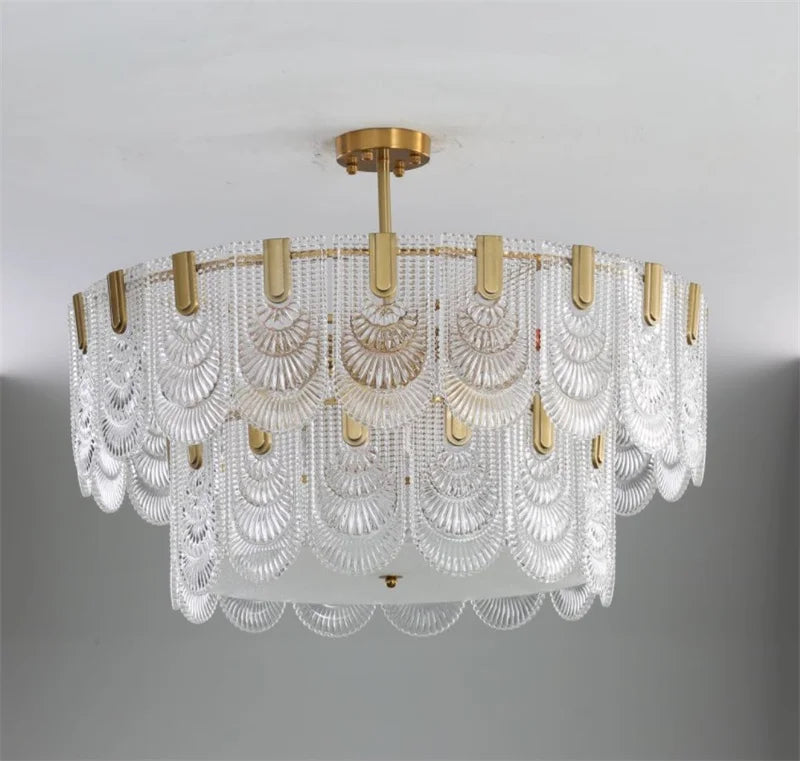DecorBites™ Art Glass Chandelier: Elegant Luxury Lighting for Living, Dining & Bedroom Rooms