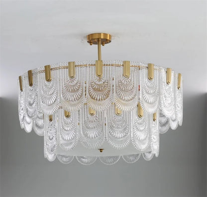 DecorBites™ Art Glass Chandelier: Elegant Luxury Lighting for Living, Dining & Bedroom Rooms