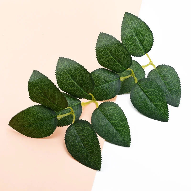 DecorBites™ Artificial Rose Leaf Wedding Home Decor Silk Greenery Wreaths DIY Crafts