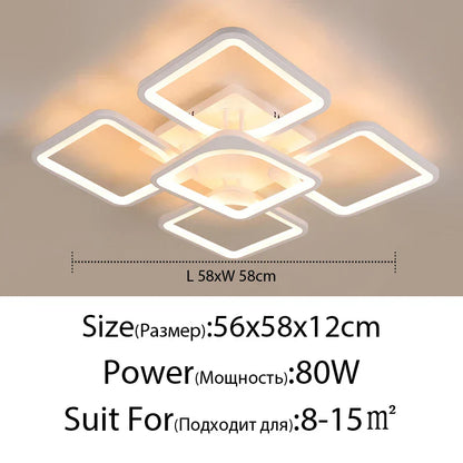 DecorBites™ Dimmable LED Chandelier for Bedroom Living Room Study, Modern Acrylic Lighting Fixture