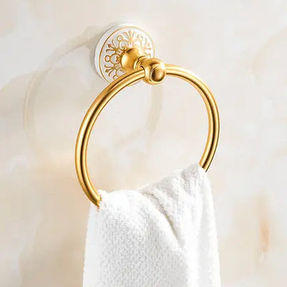 DecorBites™ Bathroom Accessories Set: Shelf, Towel Rack, Paper Holder, Toilet Brush Holder, Towel Hanger, Hooks