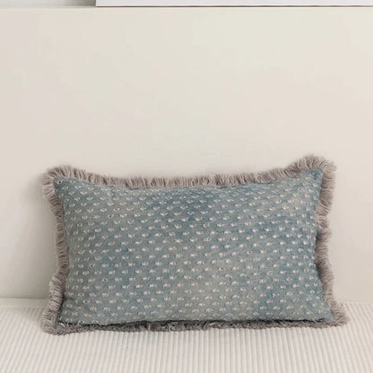 DecorBites™ Denim Fringed Cushion Cover 45x45cm Square for Home Sofa Bed Decoration