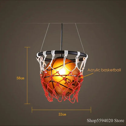 DecorBites™ Basketball Pendant Lights Hanging Lamp Home Deco Bar Cafe Shop Living Room Bedroom Kitchen