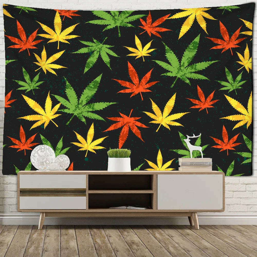 Decobites Maple Leaf Tapestry Wall Hanging: Boho Witchcraft Bedroom Art & Home Decor