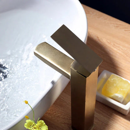 DecorBites™ Brushed Gold Stainless Steel Bathroom Basin Sink Faucet Mixer