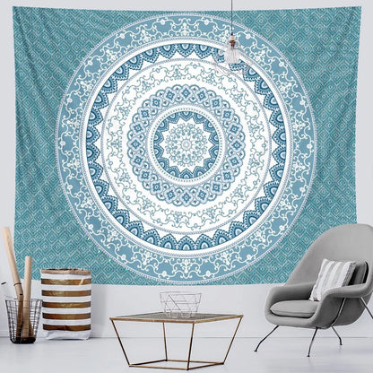 Decobites Vintage Gradient Mandala Tapestry: Hippie Bohemian Decor Sheet & Yoga Mat