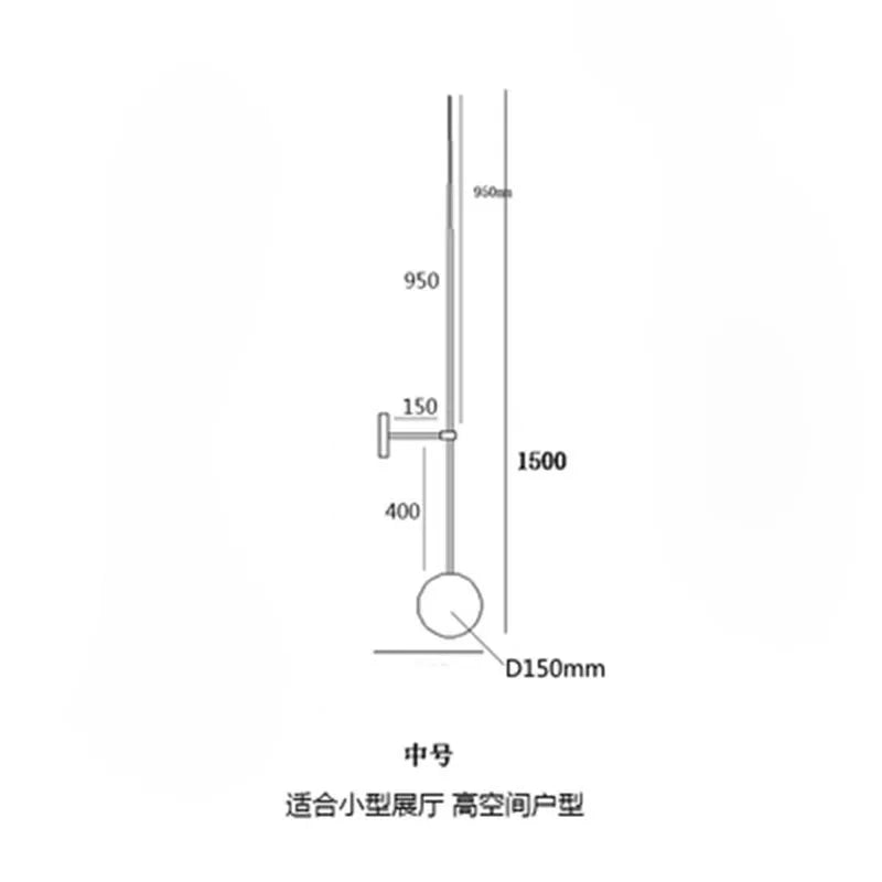 Lámpara de pared LED con bola de cristal DecorBites™ para una decoración minimalista moderna.