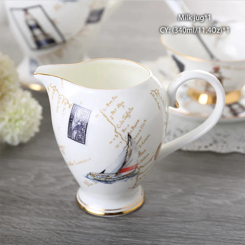 Jarra de leche DecorBites™ de porcelana fina: elegante jarra de cerámica para crema, té, café o espresso.