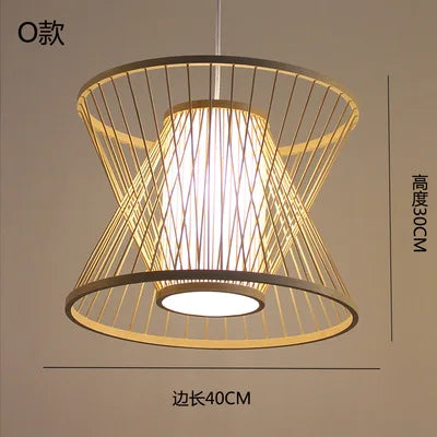 DecorBites™ Japanese Bamboo Chandelier Lights for Bedroom Living Room Tea Room Zen Lamps
