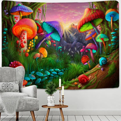 Decobites Psychedelic Snail Mushroom Tapestry Wall Hanging Hippie Art Abstract Home Decor