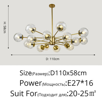DecorBites™ Glass LED Chandeliers: Modern Dining Room Bedroom Living Room Pendant Lights