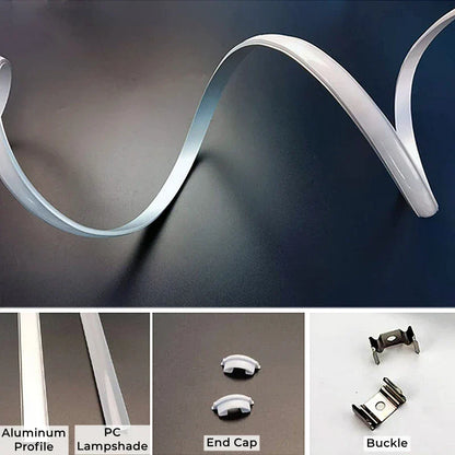 DecorBites™ 0.5m/1m Flexible U Aluminum Profiles for LED Strip Lights