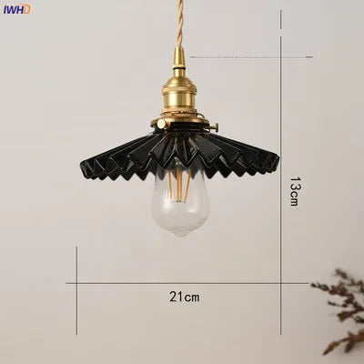 DecorBites™ Japanese Ceramic Pendant Light Fixture Copper Vintage Nordic Lamp for Home Décor