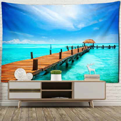 Decobites Seascape Bohemian Tapestry Wall Art for Aesthetic Home Decor