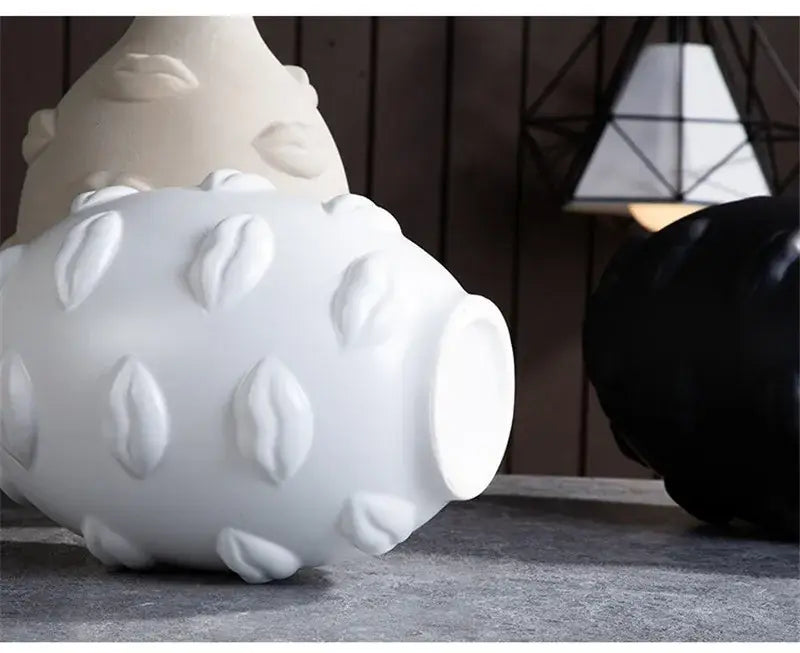 Handmade Ceramic Face Vase for Home Decor