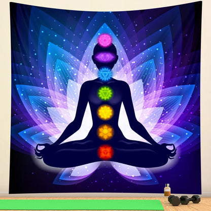 Decobites Meditation Chakra Mandala Tapestry for Bohemian Home Decor and Yoga Practice