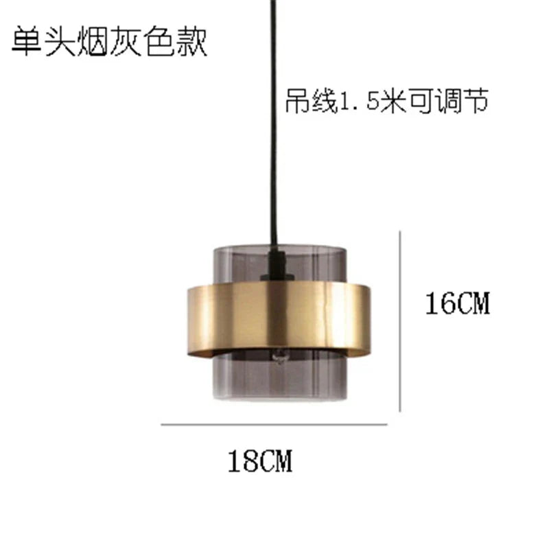 DecorBites™ Gold Glass LED Pendant Lights: Modern Nordic Cylindrical Design for Home Decor Fixtures