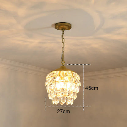 DecorBites™ Gold Crystal Round Ceiling Chandelier for Living Room LED Light Fixtures